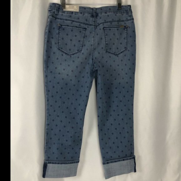 Chico's Denim - Chicos Denim So Slimming Polka Dot Jeans Cropped